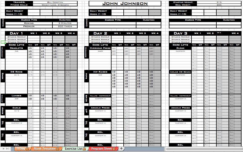 Personal Training Workout Template from www.exceltrainingdesigns.com